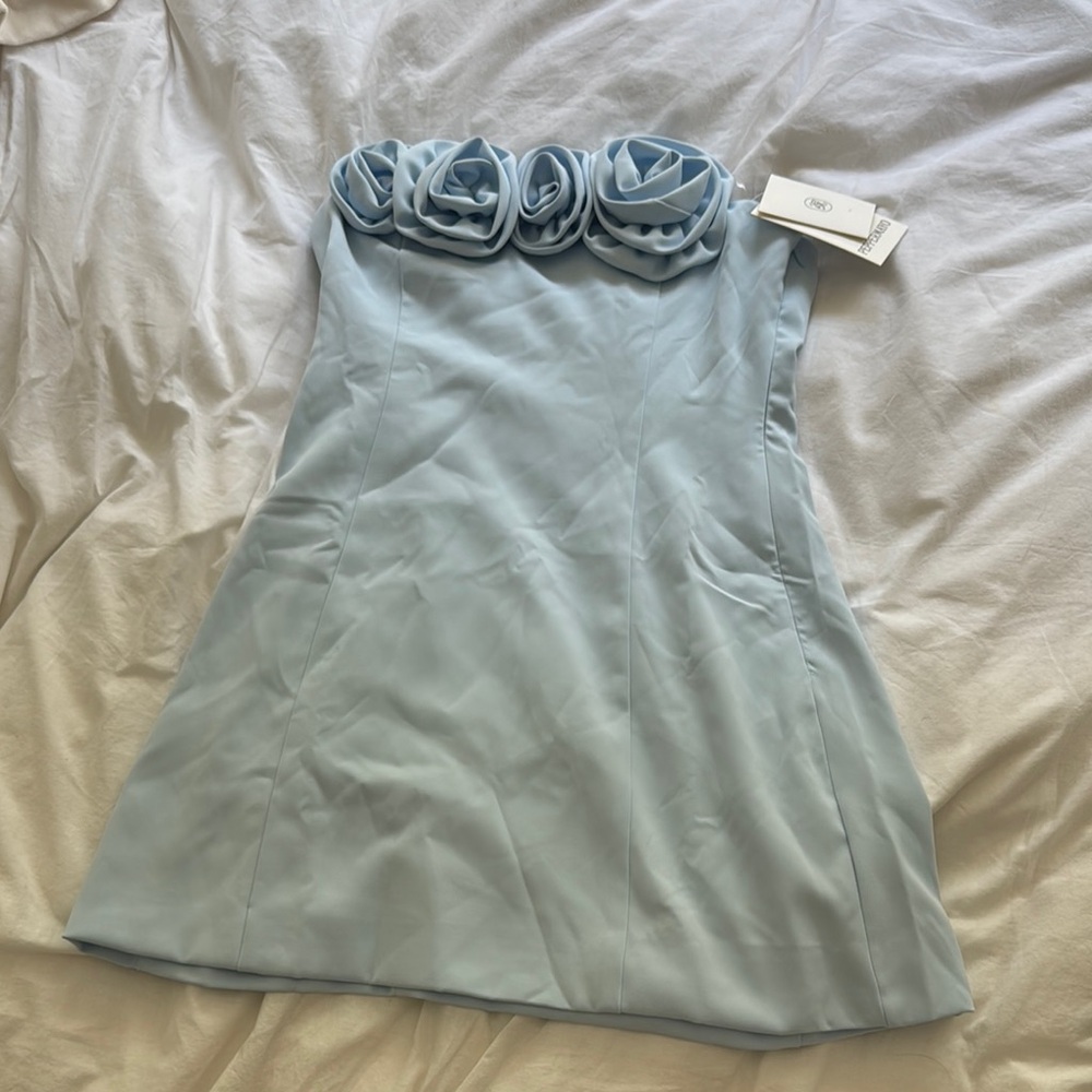 Peppermayo Light Blue Strapless Dress